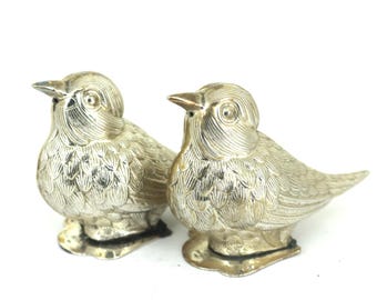 Vintage Handcrafted Bird Figurine By Grand Salt & Pepper Shakers Sterling Silver OT 472