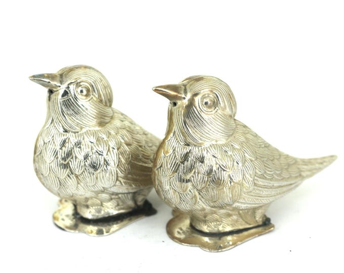 Vintage Handcrafted Bird Figurine By Grand Salt & Pepper Shakers Sterling Silver OT 472