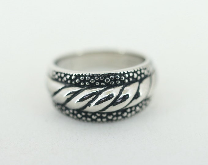 Vintage Size 10 Dome Ring 925 Sterling Silver Rg 4268