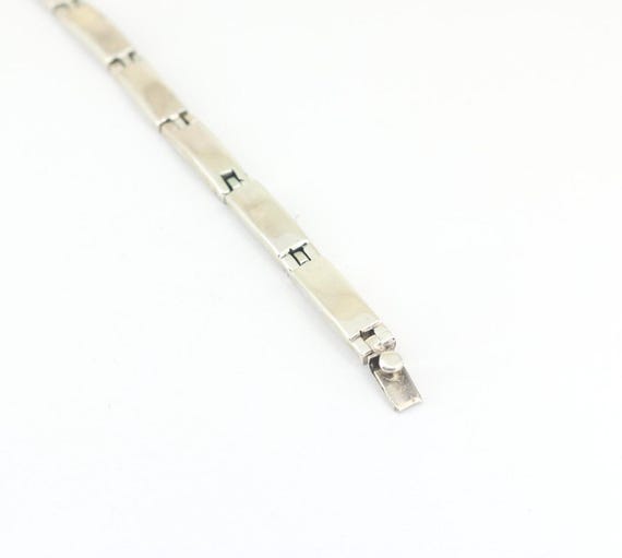 Vintage Mexico Rectangle Plain Links Polished Tennis