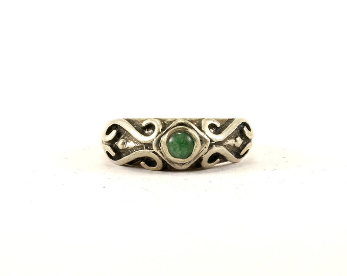 Vintage Size 7 Scroll Design Cocktail Ring 925 Sterling Silver RG 2989