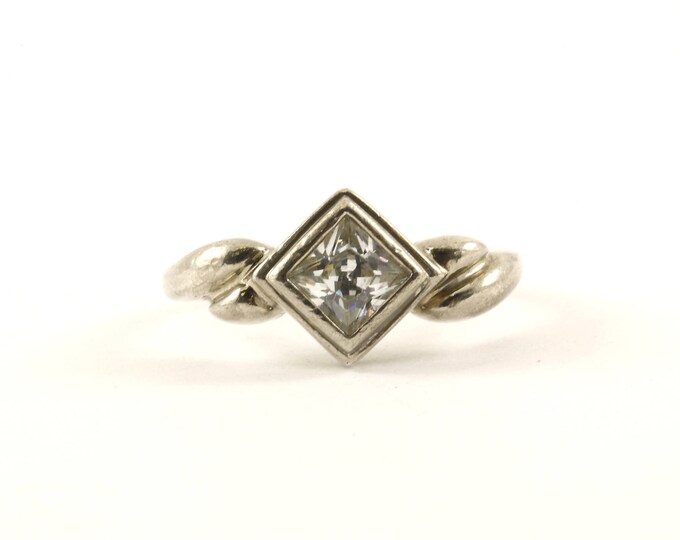 Vintage Size 7 Rhombus Crystal CZ Design Ring 925 Sterling RG 3033