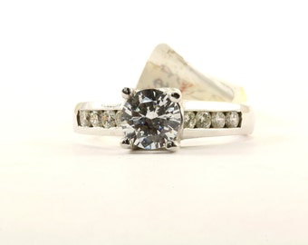 14k Gold Sparkling Natural Diamonds Beautiful Solitaire Engagement Design Size 6.5 Ring GRG 99