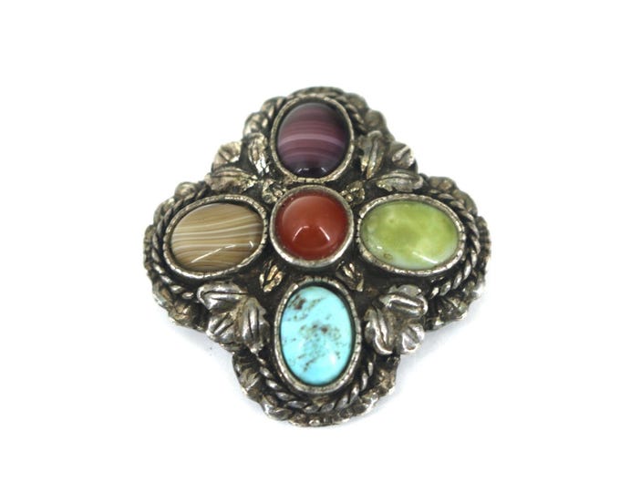Vintage Cetlic Multi-stone Pendant 925 Sterling PD 003