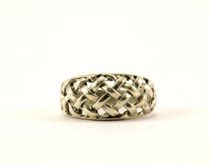 Vintage Braided Woven Design Band Ring 925 Sterling RG 3568
