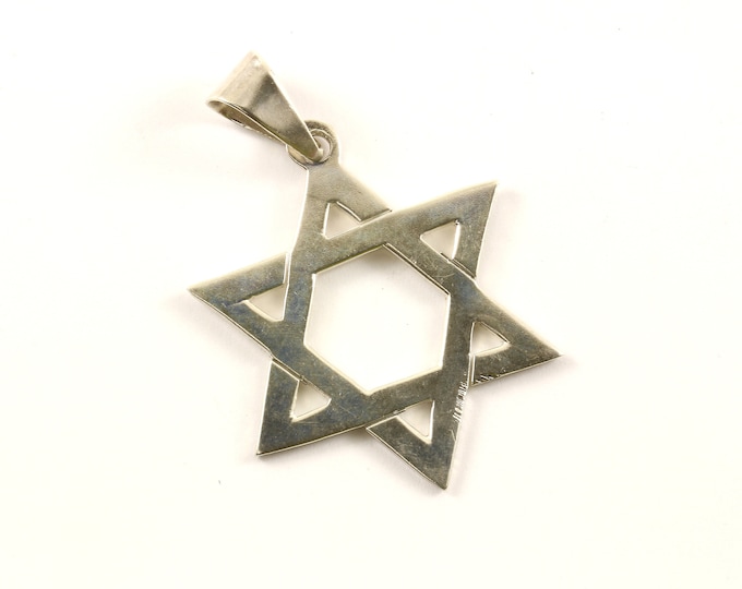 Vintage Open Star of David Design Pendant 925 Sterling  PD 2028