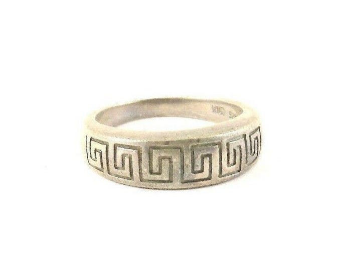 Vintage Silver Labyrinth Band Design Ring 925 Sterling RG 3922