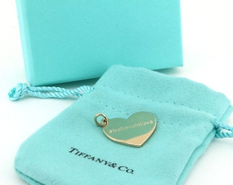 Authentic Tiffany & Co 18K Gold Flat Heart Shape Pendant #Beliveinlove PD 1931