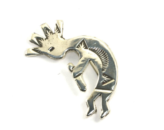 Vintage Southwestern Kokopelli God Of Sex Notches  Pin/Brooch 925 Sterling BB 684