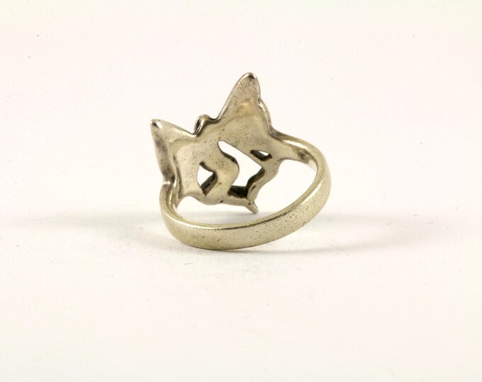 Vintage Fairy Design Cocktail Ring 925 Sterling Rg 3612