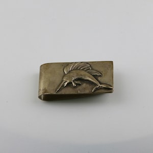 Vintage Mexiko Lange Nase Fisch Geldscheinklammer Halter 925 Sterling Silber OT 327
