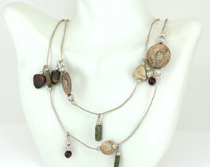 Vintage Art Deco Handmade  Dangle  Necklace 925 Sterling Nc 2100