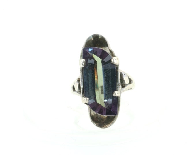 Vintage Size 6.5 Shimmer CZ  Ring 925 Sterling Silver RG 2218