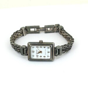 Vintage Ecclissi 925 Sterling Silver Ladies Double Chain Bracelet Watch - RARE! Ecclissi 925 Sterling Silver & Mother of Pearl Wrist Watch  main image 3