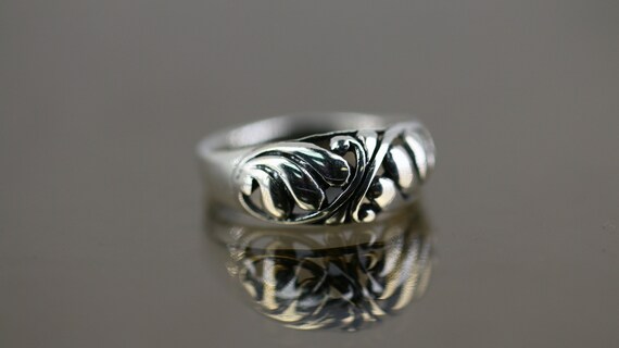 Vintage Size 9  Open Scroll Pattern Design Ring 9… - image 2