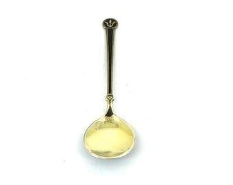 Vintage Norwegian David Anderson Black Enamel Spoon Sterling 925 Silver FW 595
