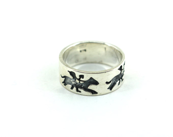 Vintage Size 10, 11, 11.5 Band Ring 925 Sterling Silver RG 4093