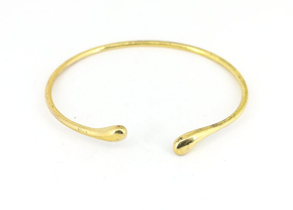 Vintage Simple Solid Gold Plated Cuff Bracelet 92… - image 1