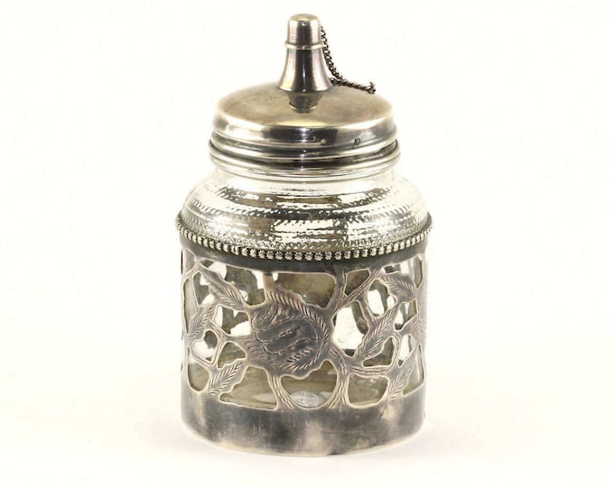 Vintage Mexico Taxco Floral Design Sugar Bowl Sterling Silver FW 157