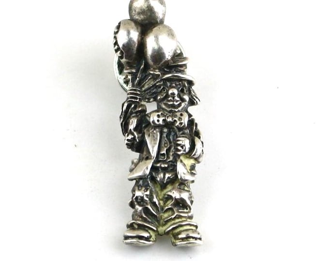 Vintage Clown With Balloons Name Ron Signed Ballou REG'D Design Brooch Pin Sterling Silver 925 BB 2282