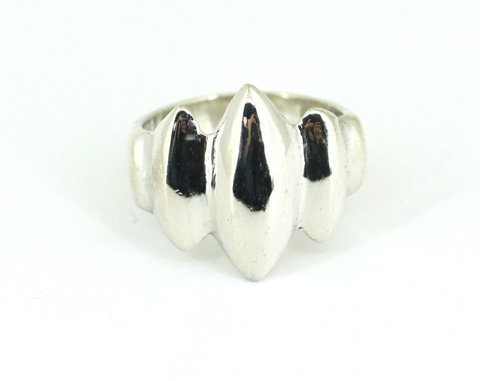 Vintage Mexico Ribbed Design Band Ring 925 Sterling RG 3964