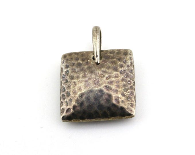 Vintage Silpada Sterling Silver Hammered Square Pendant PD 1043M