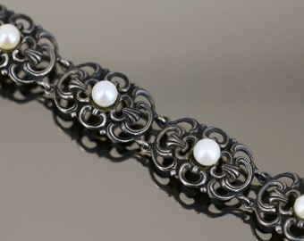 Anello Bracciale Catena da Mano Cavigliera con Pietra Turchese Anello da Dito Delicato in Argento Vintage a Forma di Fiore per Donne e Ragazze in Lega