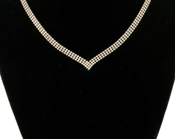 Vintage 16 Inch Italy 925 Sterling Silver Beads Beaded Chain Necklace NC 854 - E