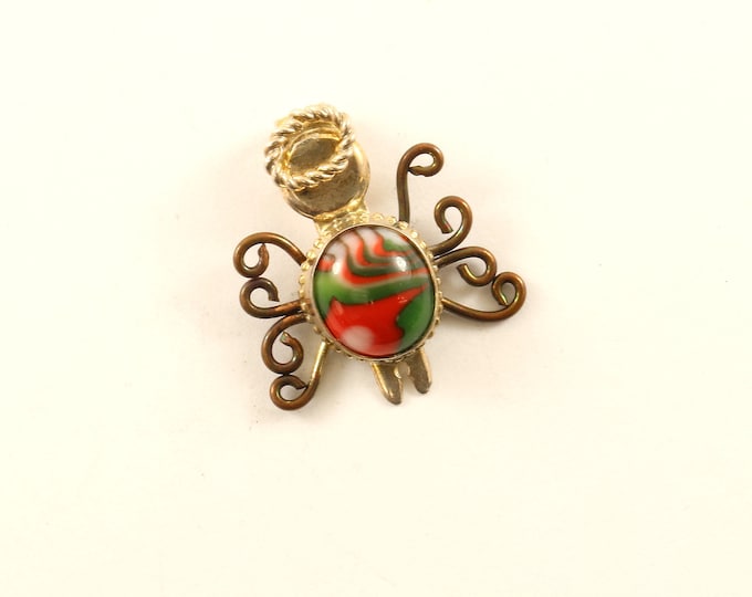 Vintage Beautiful Multi Color Bug Insect Design Pendant 925 Sterling  PD 2029