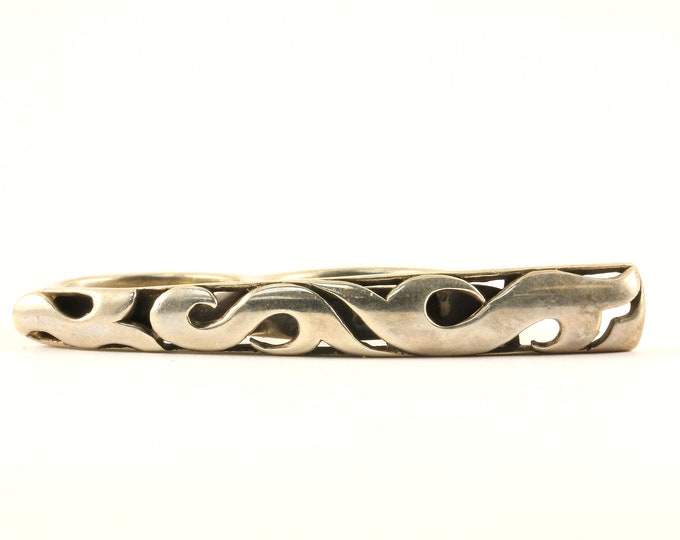 Vintage Size 6.5 Scroll Double Design Ring Size 6.5 925 Sterling Silver RG 3523