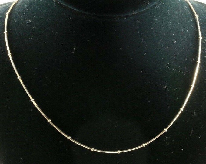 Vintage 28 Inch Beaded Saturn Design Chain Necklace 925 Sterling Nc 1534