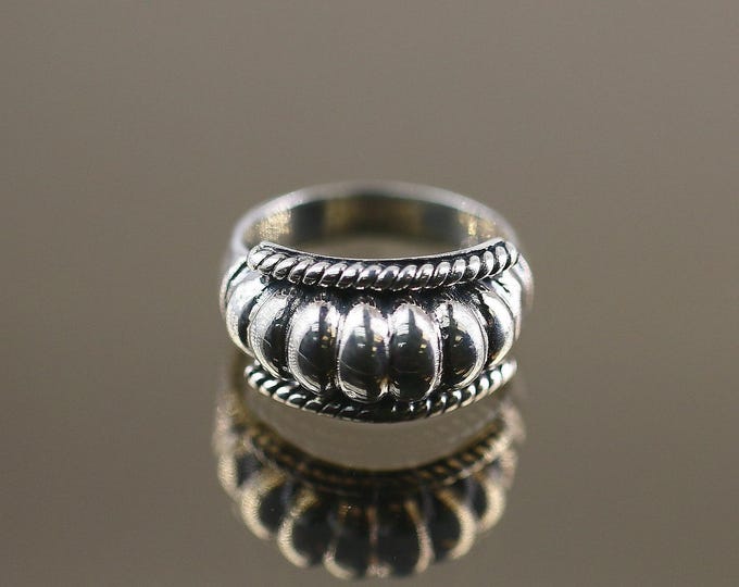 Vintage Simple Plain Scroll Twisted Braided Ring 925 Sterling Silver Size 7.75 RG 4225