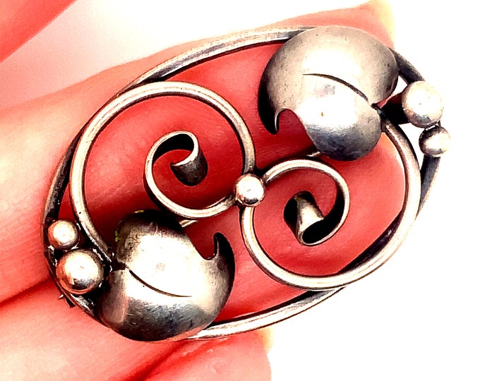Vintage S Design Brooch | Floral Design Brooch | Cut Design Brooch | Silver 830 | BB 2339N