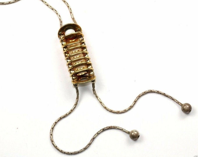 Vintage Modernist Spiral Pendant Tassel Ends Necklace 925 Sterling Nc 581-2