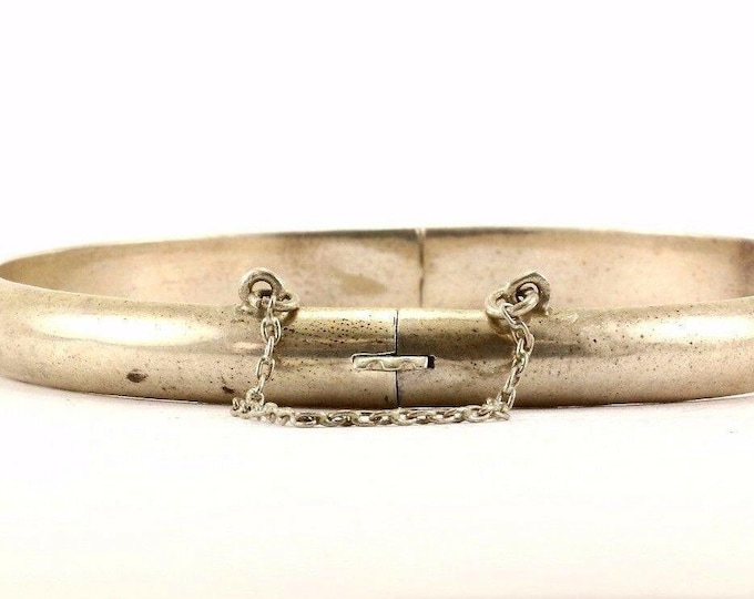 Vintage Plain Design Bangle Bracelet 925 Sterling Br 3037