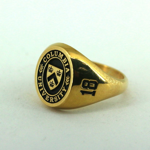 Columbia University School College Ring Gold Plated 925 Sterling Silver Size 9.5 RG 1837