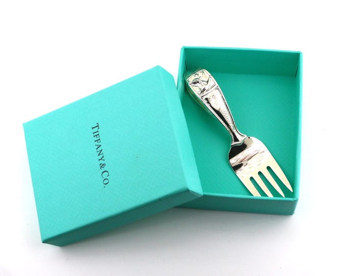 Authentic Tiffany & Co Loop Baby Silverware Flatware Fork 925 Sterling Silver 003TC
