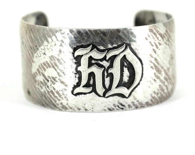 Vintage Hammer Detailed Cuff Bracelet in Sterling Silver 925 BR 084