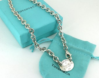 本物のティファニー オーバルタグ ロロリンクチェーンネックレス 925