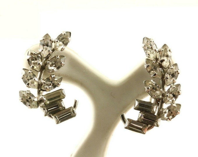 Vintage Leaf Cz Cuff Design Screw Back Earrings 925 Sterling Silver Er 577(123759755546)