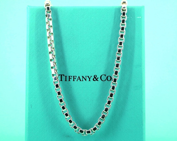 Vintage Tiffany & Co Box Chain Necklace 925 Sterling Silver NC 916