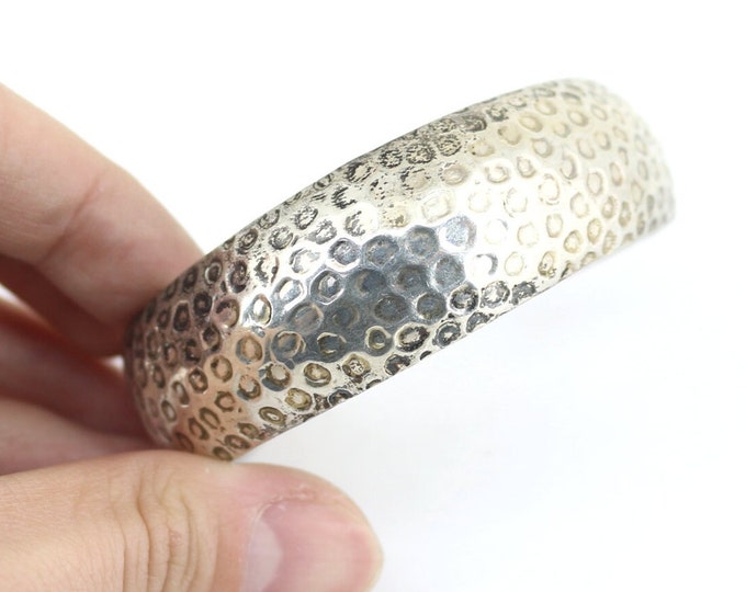 Vintage Mexico Hammered Finish Adjustable Cuff  Bracelet Sterling Silver BR 250