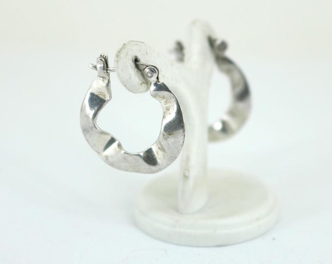 Vintage Classic Twisted Hoop Earrings Sterling Silver ER 1211