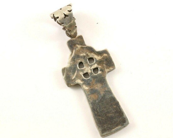 Vintage Handmade Religious Hammered Cross Pendant 925 Sterling Pd 2016(401734525933)