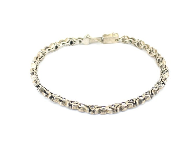 Vintage Art Deco Marcasite Tennis Bracelet 925 Sterling Silver Bracelet  BR 3301