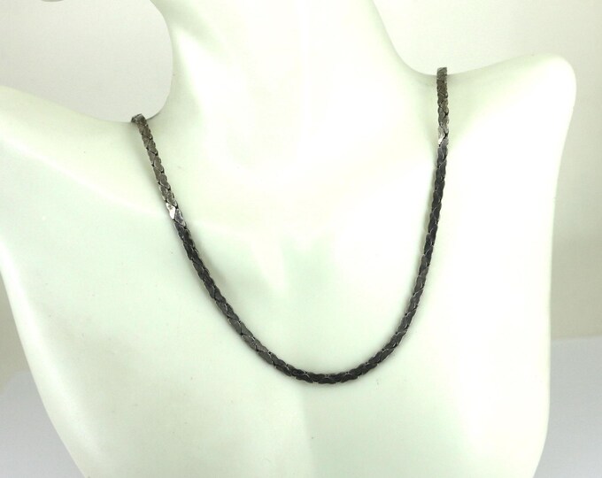 Vintage 24 Inch Italy Heart Braided Chain Design Necklace 925 Sterling Silver NC 2166