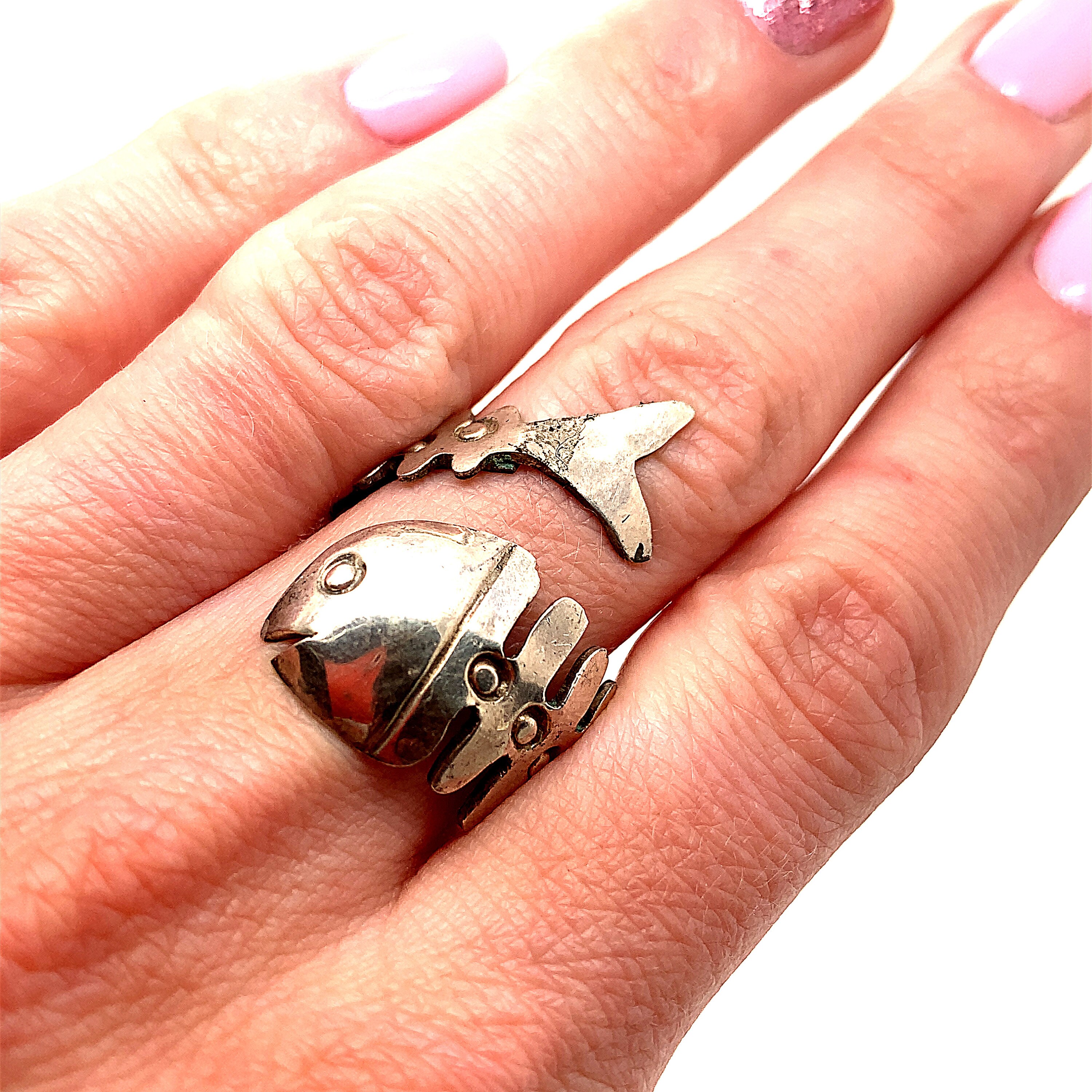 1pc Punk Fish Design Ring For Women For Daily Decoration