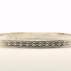 Vintage Braided Design Bangle Bracelet Sterling Br 2676(123759773682)