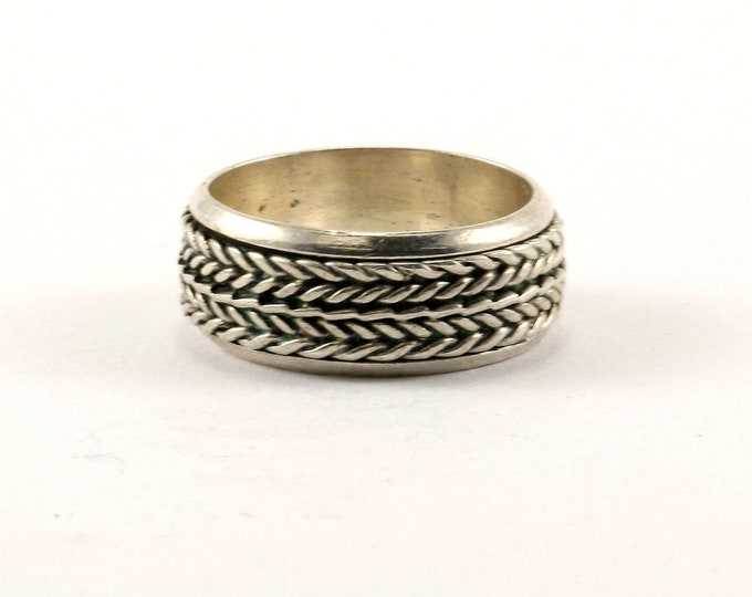 Vintage Size 5.75 Two Row Braid Band Ring 925 Sterling Rg 36