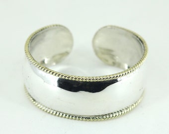 Vintage MidCentury Mexican Textured Cuff Bracelet Sterling Silver BR 1940